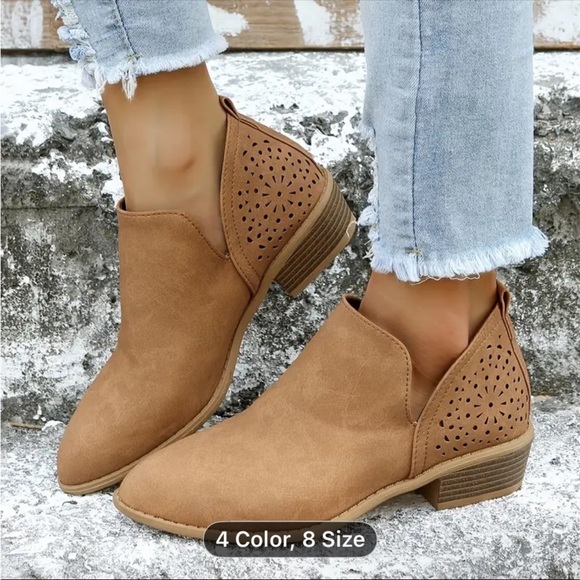 Source Unknown Brown Ankle Booties - Picture 2 of 5